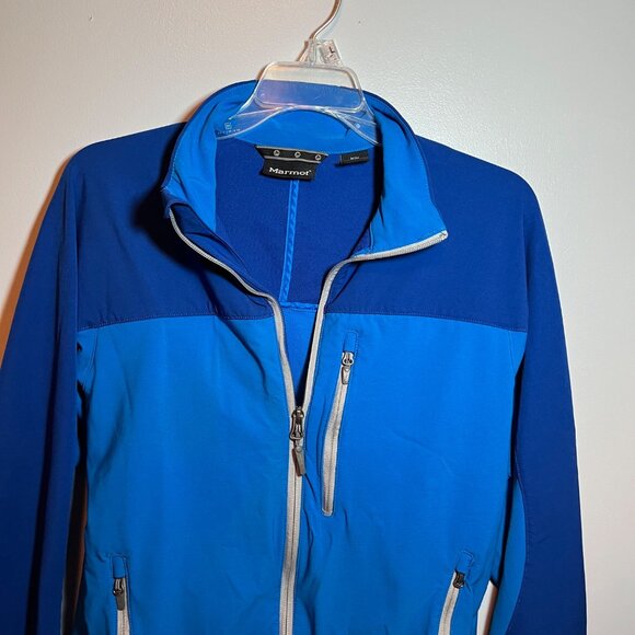 Marmot Mens M3 Blue Zip-Up Soft Shell Windbreaker Jacket Size Medium - Picture 4 of 12
